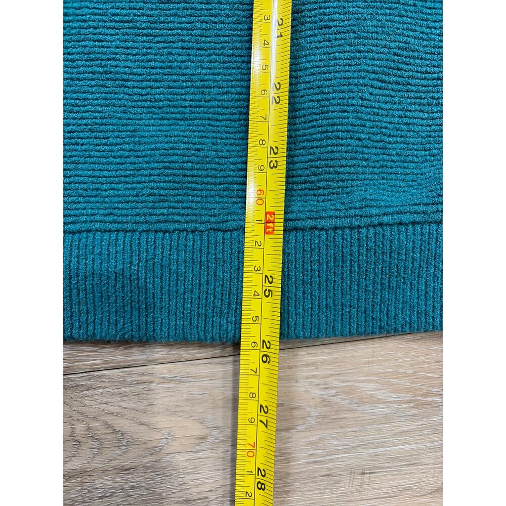Free People Oversized Turtleneck Sweater Ribbed Knit Teal Small - Picture 3 of 5